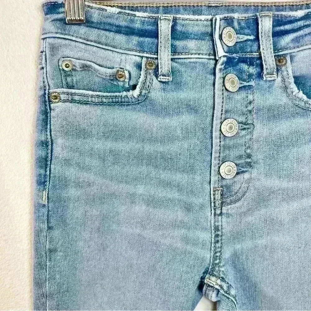 GAP Teen Girls Sky High Rise Ankle Jeans with Exposed Fly Size 8